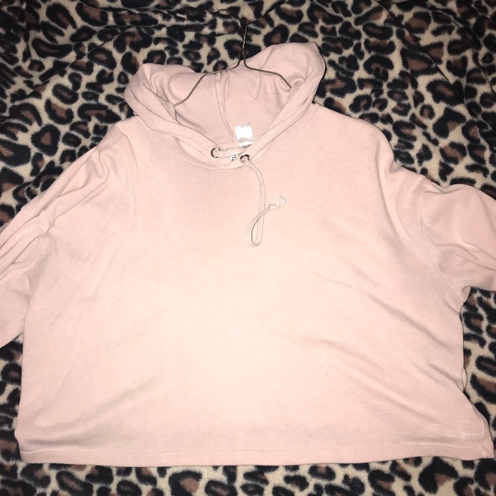 Pink crop top hoodie